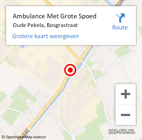 Locatie op kaart van de 112 melding: Ambulance Met Grote Spoed Naar Oude Pekela, Bosgrastraat op 16 oktober 2014 10:35