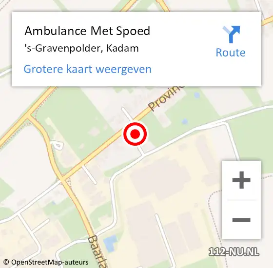 Locatie op kaart van de 112 melding: Ambulance Met Spoed Naar 's-Gravenpolder, Kadam op 16 oktober 2014 17:19