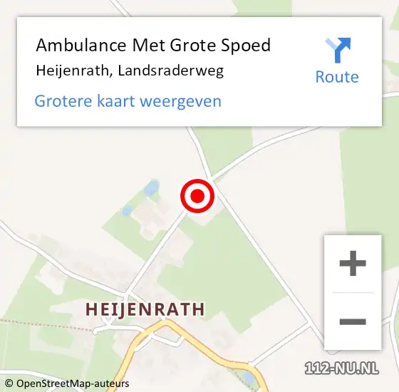Locatie op kaart van de 112 melding: Ambulance Met Grote Spoed Naar Heijenrath, Landsraderweg op 17 oktober 2014 07:20