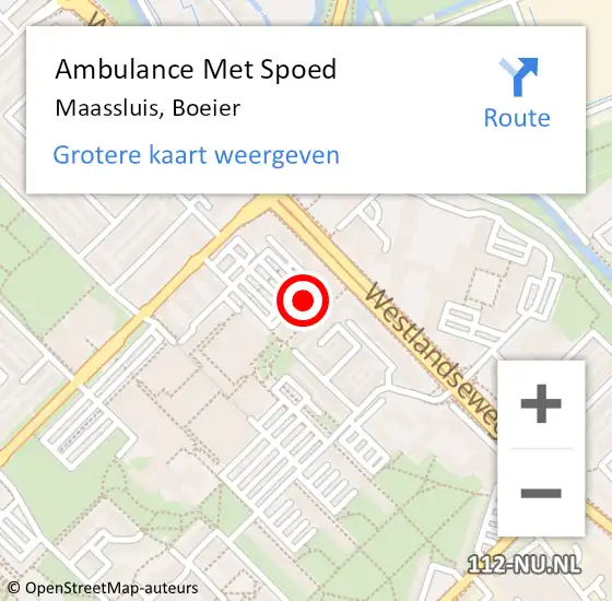 Locatie op kaart van de 112 melding: Ambulance Met Spoed Naar Maassluis, Boeier op 17 oktober 2014 16:25