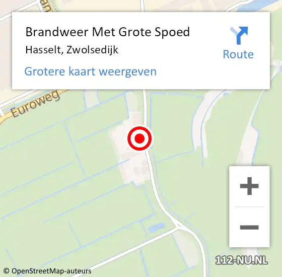Locatie op kaart van de 112 melding: Brandweer Met Grote Spoed Naar Hasselt, Zwolsedijk op 18 oktober 2014 14:36