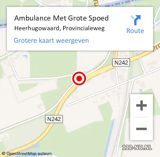 Locatie op kaart van de 112 melding: Ambulance Met Grote Spoed Naar Heerhugowaard, Provincialeweg op 19 oktober 2014 11:42