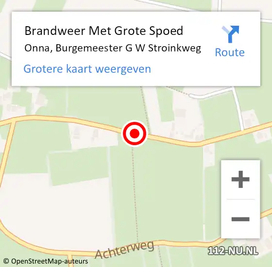 Locatie op kaart van de 112 melding: Brandweer Met Grote Spoed Naar Onna, Burgemeester G W Stroinkweg op 19 oktober 2014 17:42