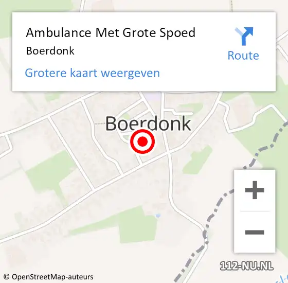 Locatie op kaart van de 112 melding: Ambulance Met Grote Spoed Naar Boerdonk op 19 oktober 2014 18:36