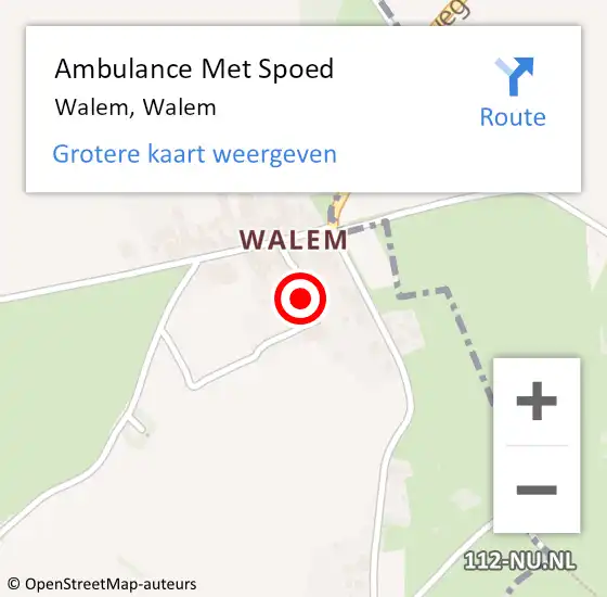 Locatie op kaart van de 112 melding: Ambulance Met Spoed Naar Walem, Walem op 19 oktober 2014 18:55