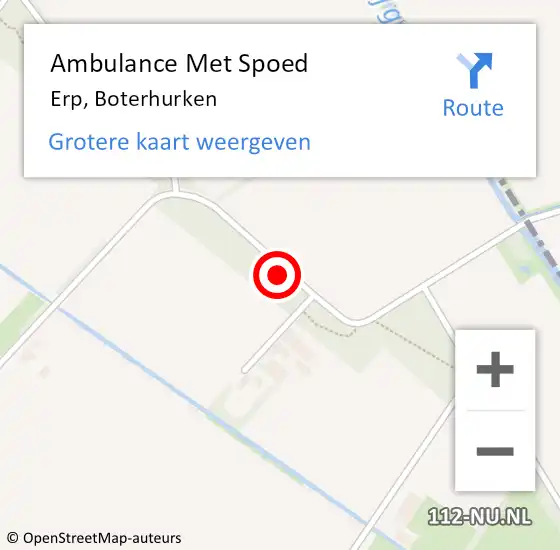 Locatie op kaart van de 112 melding: Ambulance Met Spoed Naar Erp, Boterhurken op 20 oktober 2014 07:01