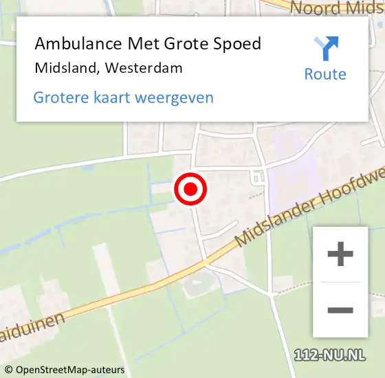 Locatie op kaart van de 112 melding: Ambulance Met Grote Spoed Naar Midsland, Westerdam op 20 oktober 2014 14:28