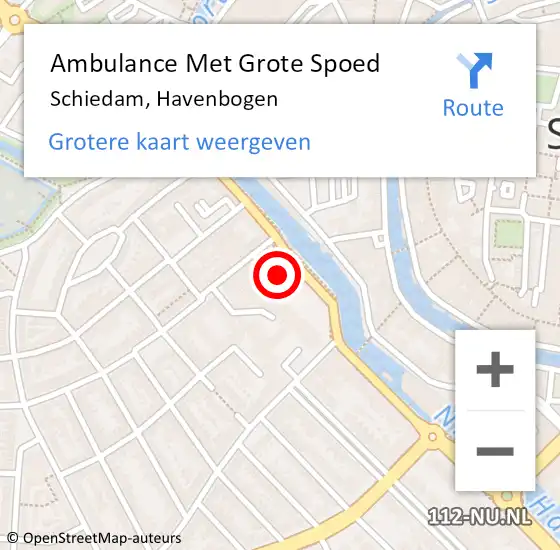 Locatie op kaart van de 112 melding: Ambulance Met Grote Spoed Naar Schiedam, Havenbogen op 20 oktober 2014 17:45