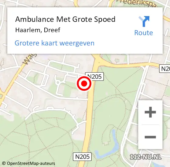 Locatie op kaart van de 112 melding: Ambulance Met Grote Spoed Naar Haarlem, Dreef op 20 oktober 2014 20:09