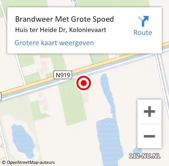 Locatie op kaart van de 112 melding: Brandweer Met Grote Spoed Naar Huis ter Heide Dr, Kolonievaart op 22 oktober 2014 11:45