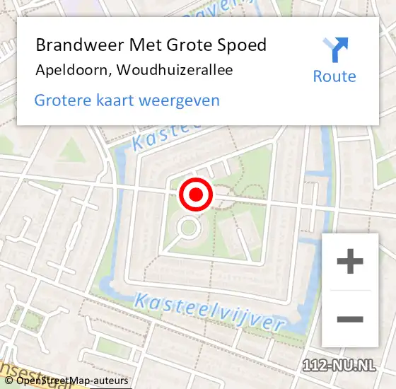 Locatie op kaart van de 112 melding: Brandweer Met Grote Spoed Naar Apeldoorn, Woudhuizerallee op 22 oktober 2014 12:51