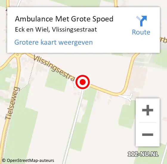 Locatie op kaart van de 112 melding: Ambulance Met Grote Spoed Naar Eck en Wiel, Vlissingsestraat op 22 oktober 2014 14:37