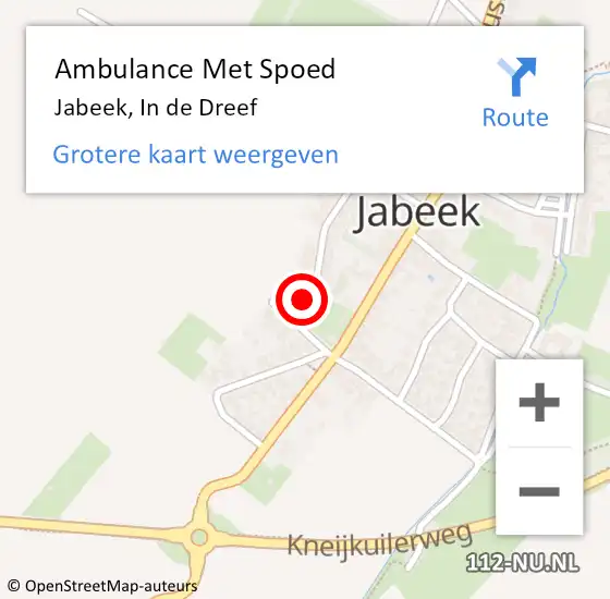 Locatie op kaart van de 112 melding: Ambulance Met Spoed Naar Jabeek, In de Dreef op 23 oktober 2014 09:58