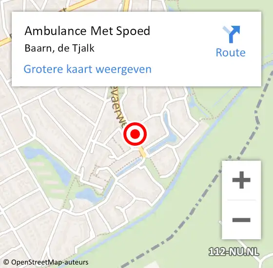 Locatie op kaart van de 112 melding: Ambulance Met Spoed Naar Baarn, de Tjalk op 23 oktober 2014 16:22