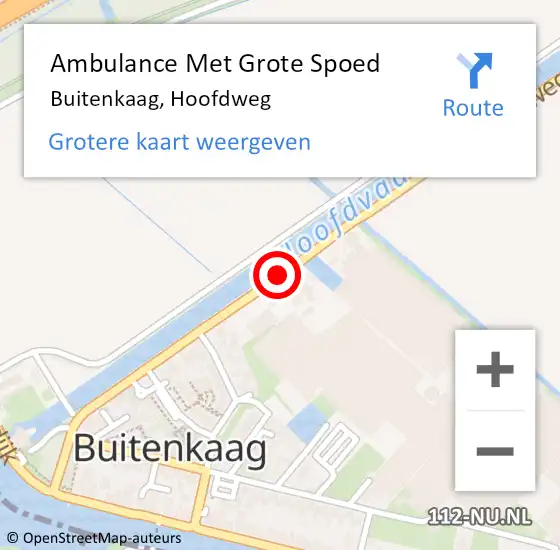 Locatie op kaart van de 112 melding: Ambulance Met Grote Spoed Naar Buitenkaag, Hoofdweg op 23 oktober 2014 21:01