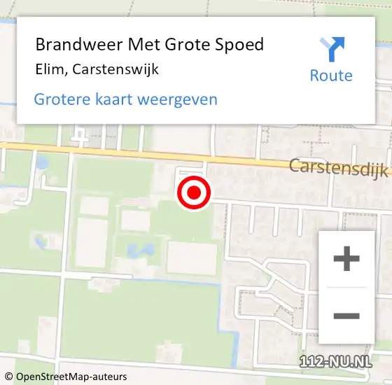 Locatie op kaart van de 112 melding: Brandweer Met Grote Spoed Naar Elim, Carstenswijk op 23 oktober 2014 22:28