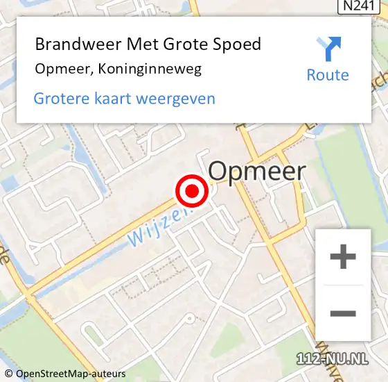 Locatie op kaart van de 112 melding: Brandweer Met Grote Spoed Naar Opmeer, Koninginneweg op 24 oktober 2014 05:48