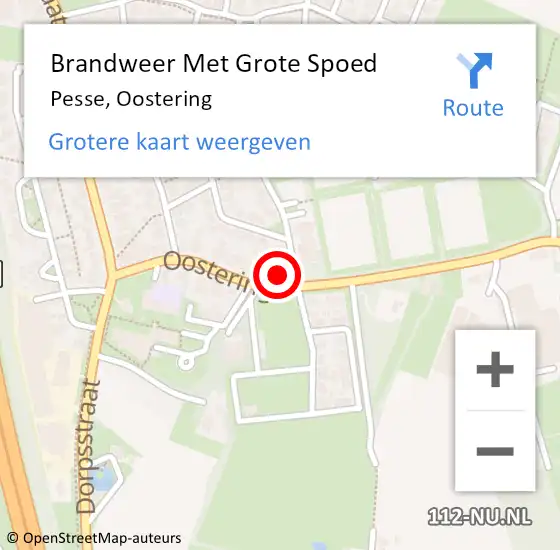 Locatie op kaart van de 112 melding: Brandweer Met Grote Spoed Naar Pesse, Oostering op 24 oktober 2014 15:40