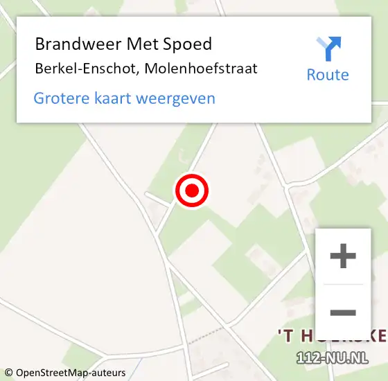 Locatie op kaart van de 112 melding: Brandweer Met Spoed Naar Berkel-Enschot, Molenhoefstraat op 24 oktober 2014 18:46