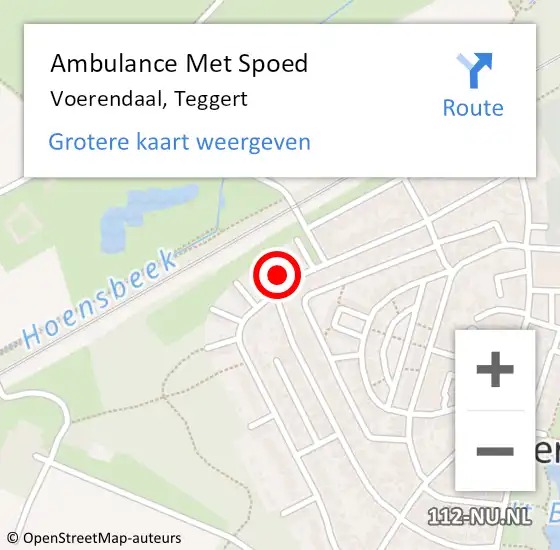 Locatie op kaart van de 112 melding: Ambulance Met Spoed Naar Voerendaal, Teggert op 24 oktober 2014 19:40