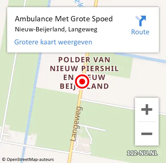 Locatie op kaart van de 112 melding: Ambulance Met Grote Spoed Naar Nieuw-Beijerland, Langeweg op 25 oktober 2014 05:30