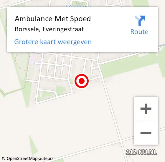 Locatie op kaart van de 112 melding: Ambulance Met Spoed Naar Borssele, Everingestraat op 25 oktober 2014 06:39