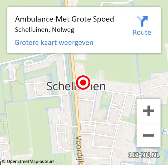 Locatie op kaart van de 112 melding: Ambulance Met Grote Spoed Naar Schelluinen, Nolweg op 25 oktober 2014 13:47