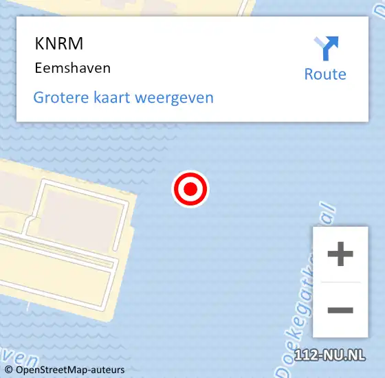 Locatie op kaart van de 112 melding: KNRM Eemshaven op 25 oktober 2014 17:54