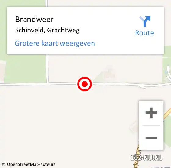 Locatie op kaart van de 112 melding: Brandweer Schinveld, Grachtweg op 25 oktober 2014 19:03