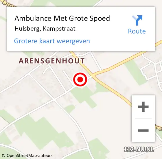 Locatie op kaart van de 112 melding: Ambulance Met Grote Spoed Naar Hulsberg, Kampstraat op 25 oktober 2014 19:22