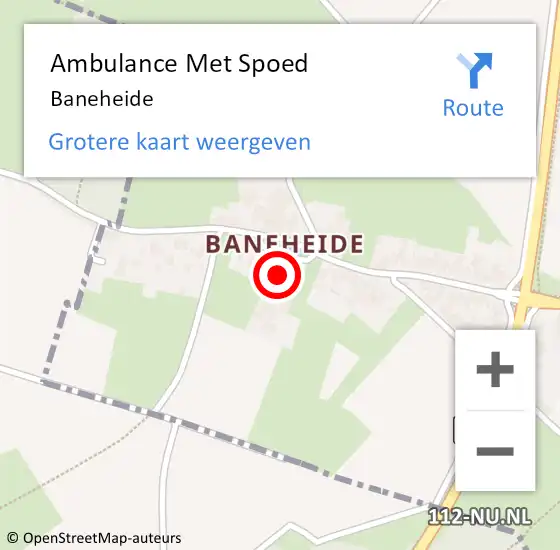 Locatie op kaart van de 112 melding: Ambulance Met Spoed Naar Baneheide op 26 oktober 2014 01:29