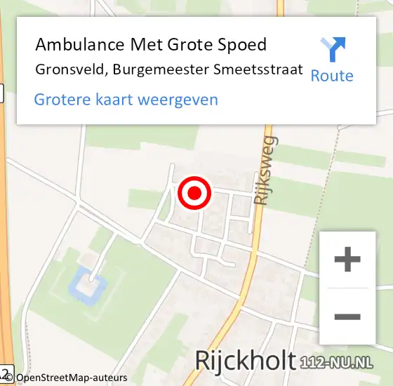 Locatie op kaart van de 112 melding: Ambulance Met Grote Spoed Naar Gronsveld, Burgemeester Smeetsstraat op 26 oktober 2014 13:50