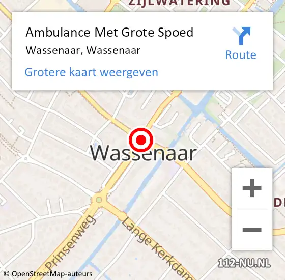 Locatie op kaart van de 112 melding: Ambulance Met Grote Spoed Naar Wassenaar, Wassenaar op 26 oktober 2014 16:58