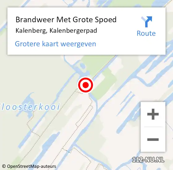 Locatie op kaart van de 112 melding: Brandweer Met Grote Spoed Naar Kalenberg, Kalenbergerpad op 27 oktober 2014 01:15