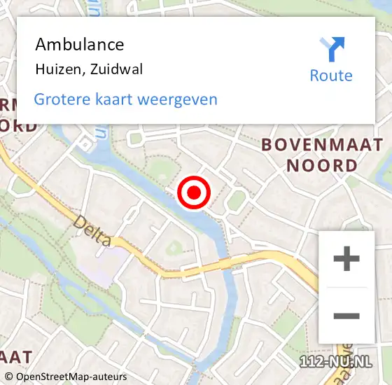 Locatie op kaart van de 112 melding: Ambulance Huizen, Zuidwal op 27 oktober 2014 07:51