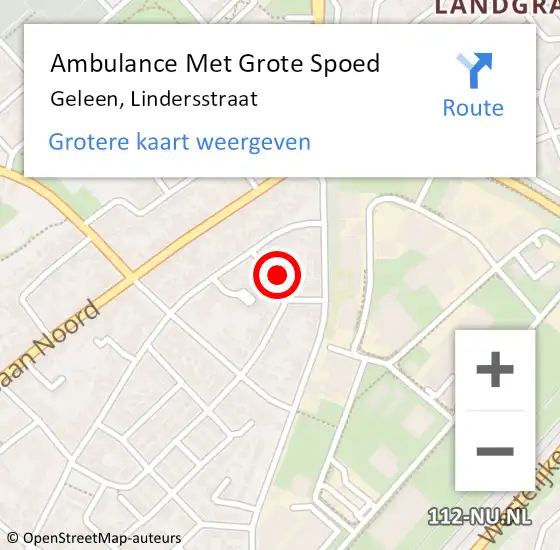 Locatie op kaart van de 112 melding: Ambulance Met Grote Spoed Naar Geleen, Lindersstraat op 27 oktober 2014 09:14