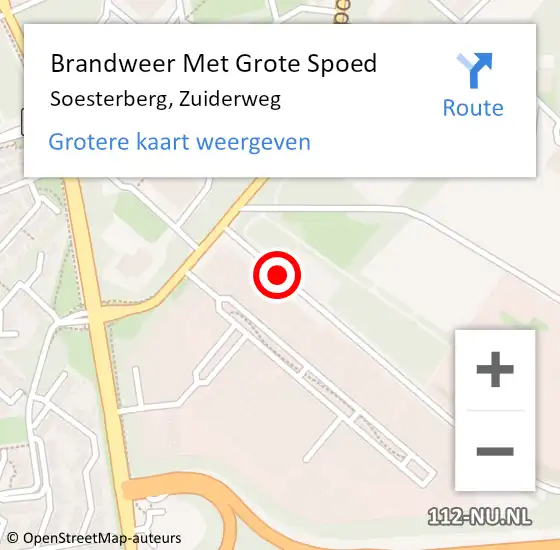 Locatie op kaart van de 112 melding: Brandweer Met Grote Spoed Naar Soesterberg, Zuiderweg op 28 oktober 2014 09:08