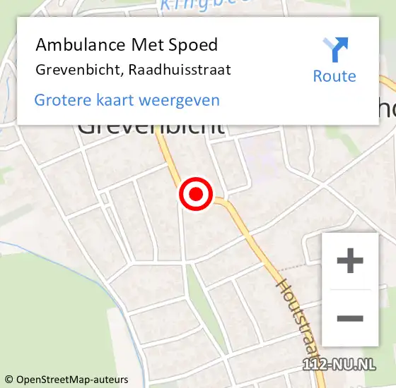 Locatie op kaart van de 112 melding: Ambulance Met Spoed Naar Grevenbicht, Raadhuisstraat op 28 oktober 2014 21:50