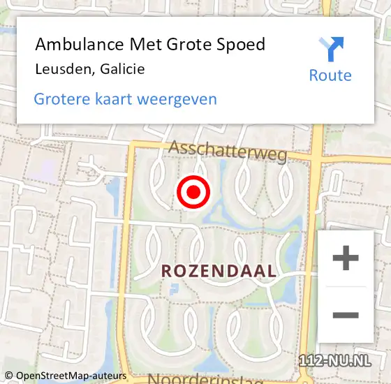 Locatie op kaart van de 112 melding: Ambulance Met Grote Spoed Naar Leusden, Galicie op 29 oktober 2014 06:06