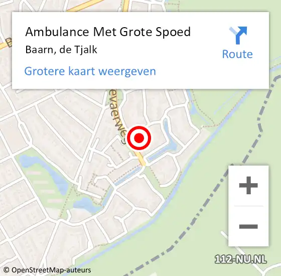 Locatie op kaart van de 112 melding: Ambulance Met Grote Spoed Naar Baarn, de Tjalk op 19 oktober 2013 08:00