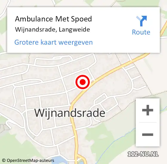 Locatie op kaart van de 112 melding: Ambulance Met Spoed Naar Wijnandsrade, Langweide op 29 oktober 2014 19:01