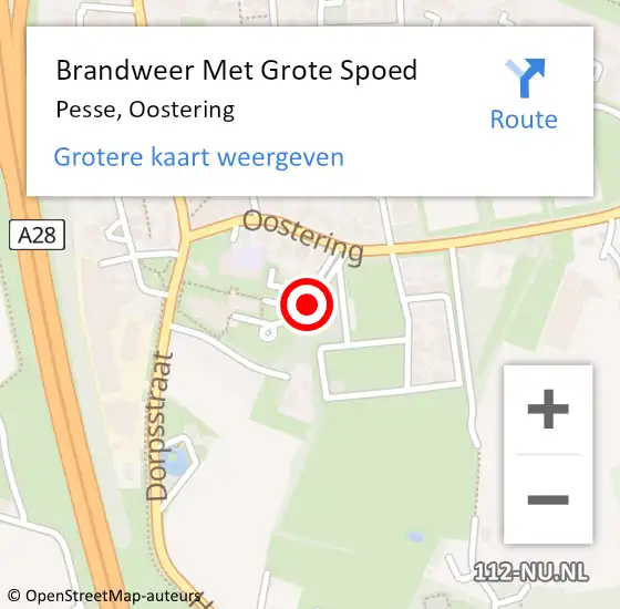 Locatie op kaart van de 112 melding: Brandweer Met Grote Spoed Naar Pesse, Oostering op 30 oktober 2014 09:06