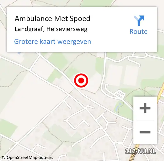 Locatie op kaart van de 112 melding: Ambulance Met Spoed Naar Landgraaf, Helseviersweg op 30 oktober 2014 23:27