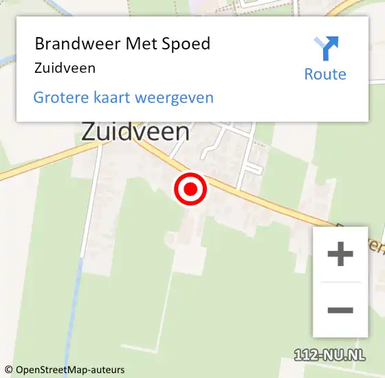 Locatie op kaart van de 112 melding: Brandweer Met Spoed Naar Zuidveen op 31 oktober 2014 06:14