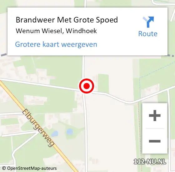 Locatie op kaart van de 112 melding: Brandweer Met Grote Spoed Naar Wenum Wiesel, Windhoek op 31 oktober 2014 06:55
