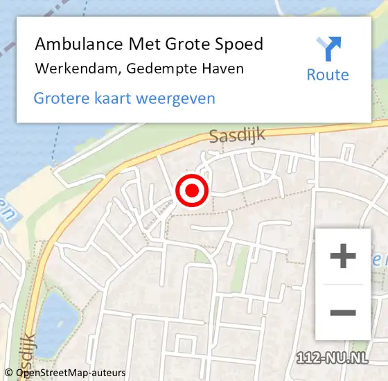 Locatie op kaart van de 112 melding: Ambulance Met Grote Spoed Naar Werkendam, Gedempte Haven op 31 oktober 2014 08:32