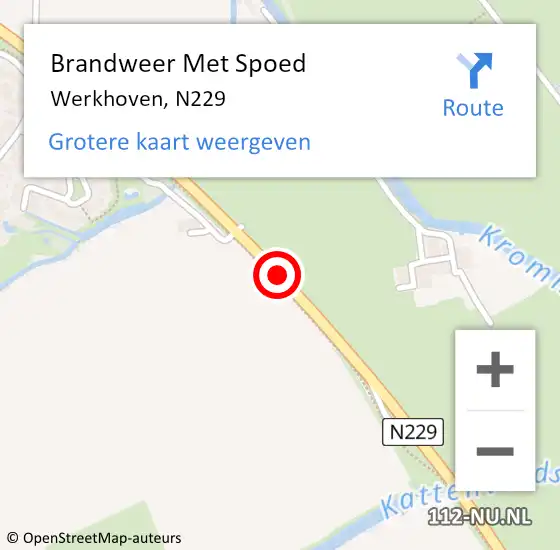 Locatie op kaart van de 112 melding: Brandweer Met Spoed Naar Werkhoven, N229 op 31 oktober 2014 09:26