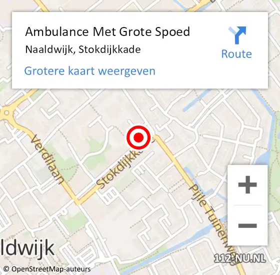 Locatie op kaart van de 112 melding: Ambulance Met Grote Spoed Naar Naaldwijk, Stokdijkkade op 31 oktober 2014 15:48
