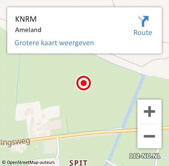 Locatie op kaart van de 112 melding: KNRM Ameland op 31 oktober 2014 17:20