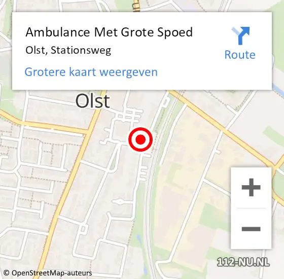 Locatie op kaart van de 112 melding: Ambulance Met Grote Spoed Naar Olst, Stationsweg op 31 oktober 2014 19:37